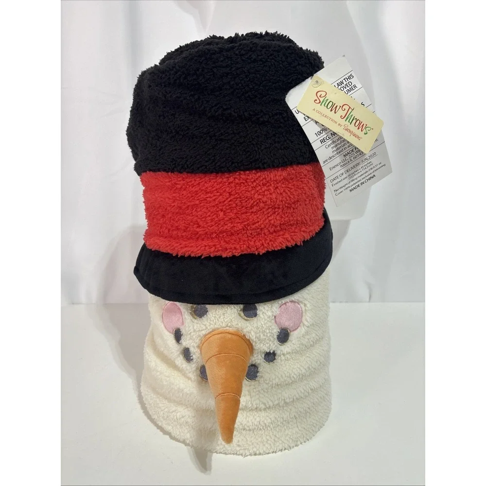 DEPT 56 Snowpinions Snowman Snow Throw Christmas Blanket Fleece Read Description
